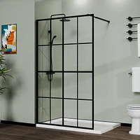 46" X 72" Shower Screen Walk-In Wet-Room Black