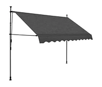 vidaXL Manual Retractable Awning with Led 98.4" Anthracite