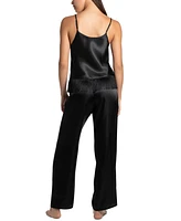 Linea Donatella Women's 3-Pc. Satin Fringe Sleep Set