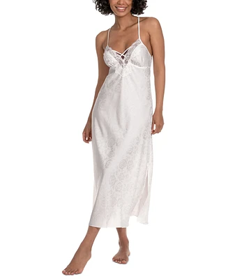 Linea Donatella Women's Satin Lace-Trim Nightgown