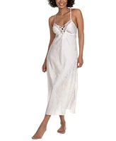 Linea Donatella Women's Satin Lace-Trim Nightgown