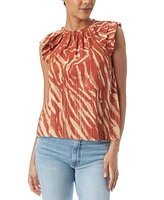 Sam Edelman Women's Baeley Printed Flutter-Sleeve Top - Picante