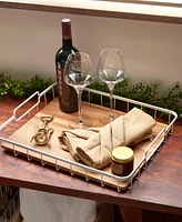 iDesign Wire and Acacia Wood Serving Tray