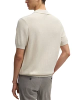 Boss by Hugo Men's Mixed Structure Regular-Fit Polo Sweater