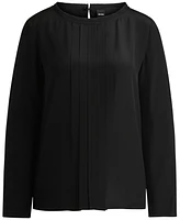 Boss by Hugo Women's Pleated Front Long-Sleeved Blouse