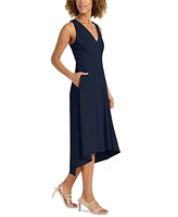 Maggy London Women's V-Neck Back-Cutout High-Low Dress