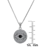 Macy's Clear and Black Cubic Zirconia Evil Eye Pendant Necklace