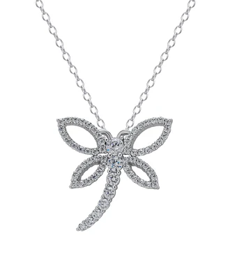 Macy's Silver-Plated Cubic Zirconia Dragonfly Pendant Necklace