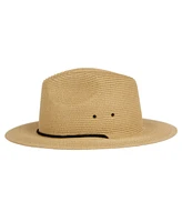 Angela & William Panama Straw Fedora Sun Hat with Chin Cord