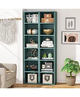 Tribesigns 70.9 Inch Tall Narrow Bookcase Set of 2, Rustic Corner Bookcase with Storage