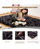 Caromio Futon Mattress Full Size, Branches Print Floor Mattress Pad Portable Dorm Sleeping Pad, 54"x 80"