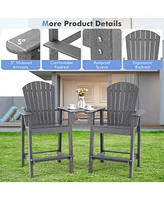 Vebreda 2 Pieces Hdpe Tall Adirondack Chair with Middle Connecting Tray