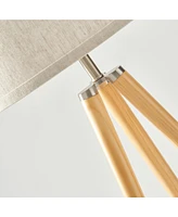 Brightech Emma 61" Led Contemporary Tripod Floor Lamp with Wooden Legs