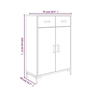 vidaXL Shoe Rack 29.5"x15.7"x43.3" Solid Wood Pine