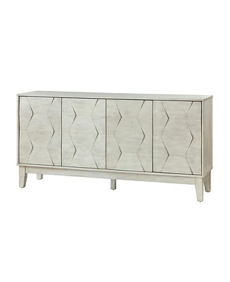 Hulala Home Silakan 60" 4-Doors Sideboard with Solid Wood Legs