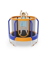 Slickblue Mini Trampoline with Enclosure and Heavy-duty Metal Frame