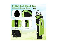 Slickblue Junior Complete Golf Club Set with Stand Bag Rain Hood