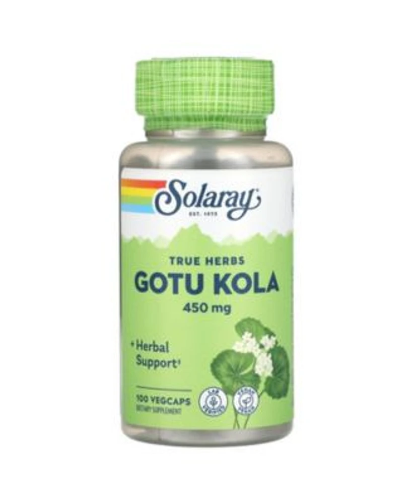 Solaray True Herbs Gotu Kola 450 Mg 100 Vegcaps