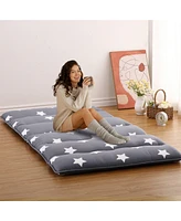 Caromio Futon Mattress Twin Size, Star Print Floor Pad Portable Dorm Sleeping Pad, 39"x 80"