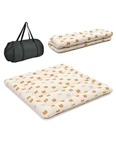 Slickblue Foldable Futon Mattress with Washable Cover and Carry Bag for Camping