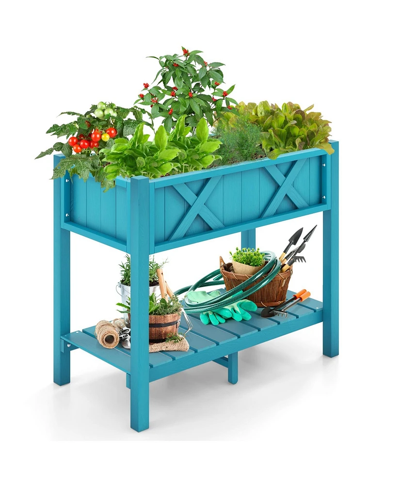 Slickblue Hips Raised Garden Bed Poly Wood Elevated Planter Box