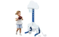 3-in-1 Kids Basketball Hoop Set with Balls With Adjustable Height