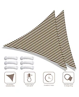 22 Ft 97% Uv Block Triangle Sun Shade Sail Hdpe Canopy Cover Net Garden 2 Pack