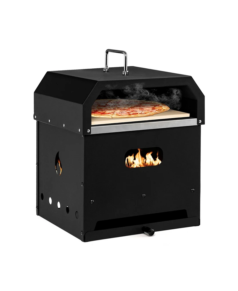 Slickblue 4-in-1 Outdoor Portable Pizza Oven with 12 Inch Pizza Stone