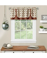 Kate Aurora Modern Geometric Button Tuck Rod Pocket Window Valance