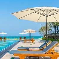Yescom Xl 13Ft Aluminum Patio Umbrella 8 Rib Heavy Duty Table Parasol Rope Pulley Outdoor Garden Deck Beach Furniture