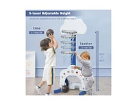 3-in-1 Kids Basketball Hoop Set with Balls With Adjustable Height