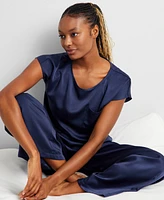 State of Day Women's 2-Pc. Crepe de Chine Short-Sleeve Pajama Set, Created for Macy's