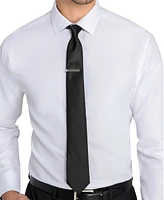 Calabrum Men's Slim Solid Black Tie