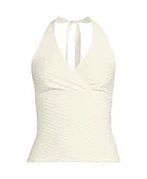 Lands' End Women's Texture Halter Tankini Swimsuit Top