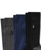 Polo Ralph Lauren Men's 3-Pk. Soft Touch Rib Dress Socks