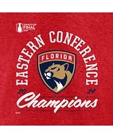 Fanatics Women's Heather Red Florida Panthers 2024 Eastern Conference Champions Drive Tri-Blend T-Shirt