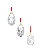 Nambe Nativity Ornament Trio