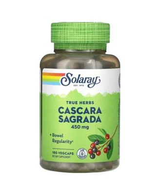 Solaray Cascara Sagrada True Herbs 450 Mg 180 Vegcaps