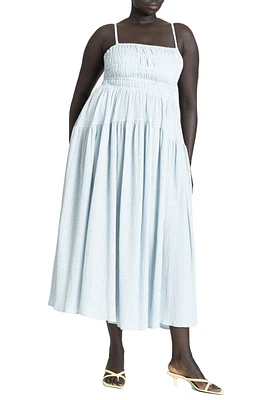 Eloquii Plus Size Smocked Tiered Maxi Dress