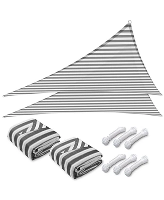 Yescom 2 Pack 16 Ft 97% Uv Block Triangle Sun Shade Sail Canopy Outdoor Patio Awning