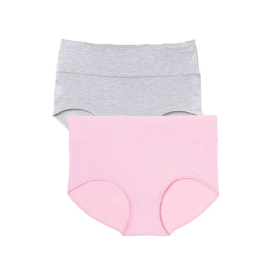 Comfort Choice Women's Cotton Spandex Waist Brief 2-Pack