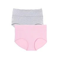 Comfort Choice Women's Cotton Spandex Comfort Waist Brief 2-Pack