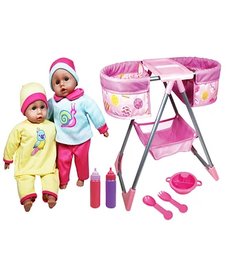 Lissi Dolls Twin Highchair Baby Dolls Set