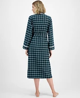 Charter Club Women's Long Plaid Flannel Robe, Created for Macy's