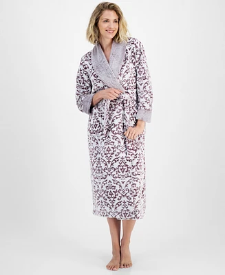 Charter Club Women's Long Embossed Plush Robe, Created for Macy's
