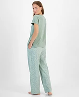 Charter Club Women's Printed Drawstring Pajama Pants, Created for Macy's