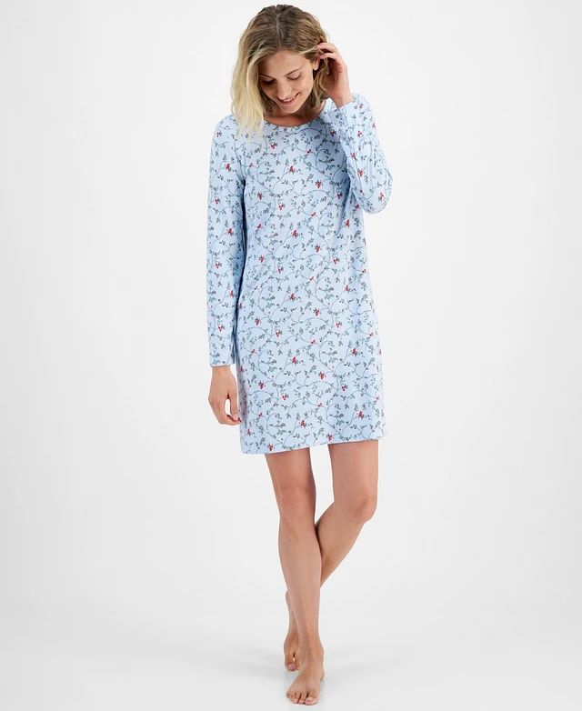 sachin and babi light blue dress Charter Club Plus Size Soft Knit Printed Sleepshirt, Created For Macy's In  Cardinal Blue