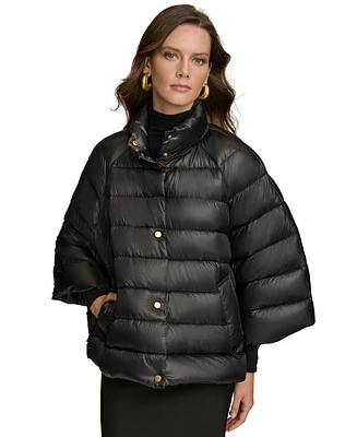 Donna Karan New York Women's Stand-Collar Down Puffer Cape