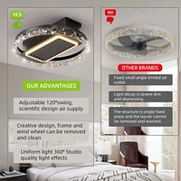 2 0" Modern Leafless Ceiling Fan With Remote Control Removable And Washable, Reversible Motor 0003