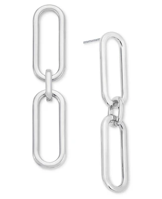 On 34th Paperclip Chain Double Drop Earrings, Created for Macy's